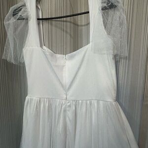 Lulu's White Dress with Sheer Accents